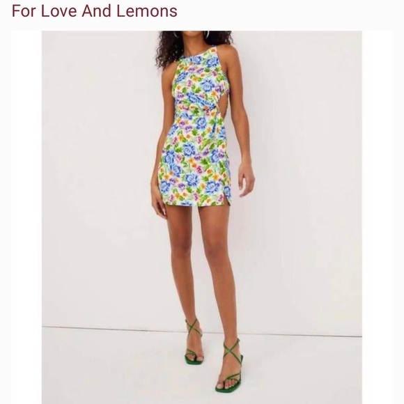 NEW FOR LOVE & LEMONS Lucy Mini Multicolor Dress Size Medium - Picture 9 of 10